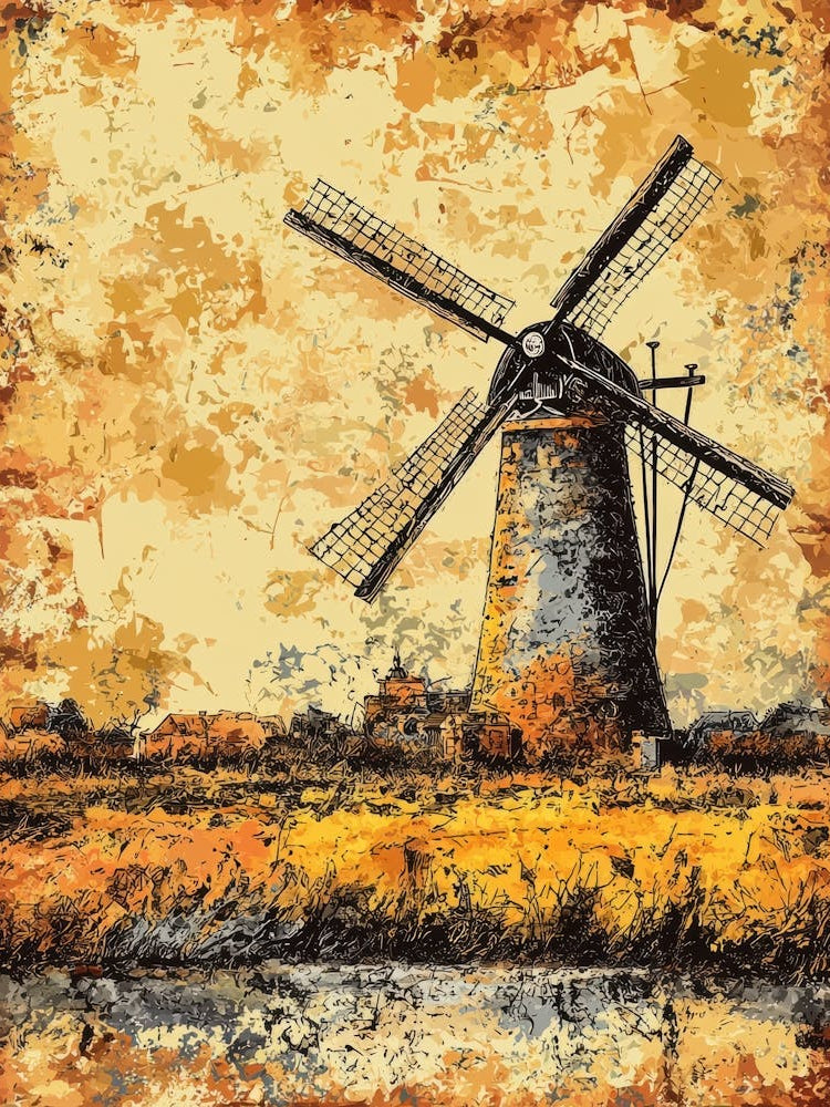 Old Windmill In The Countryside