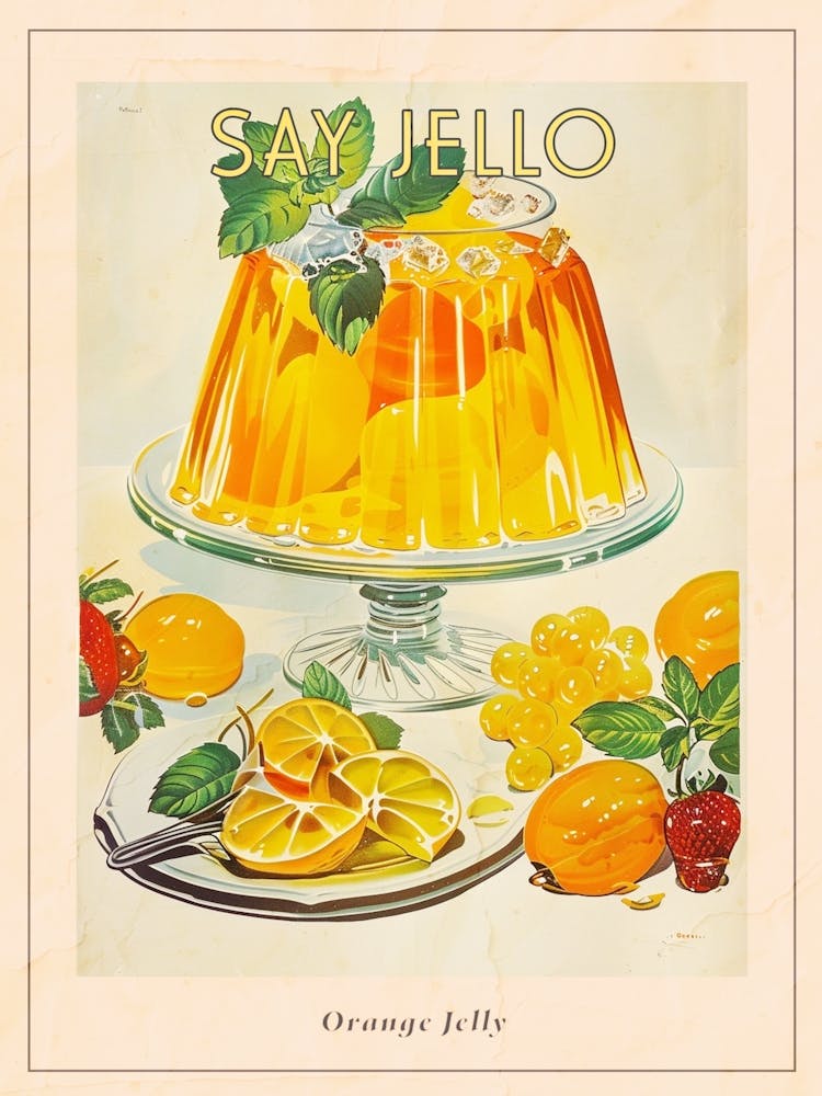 Orange Jelly Retro Advertisement Style 3 Poster