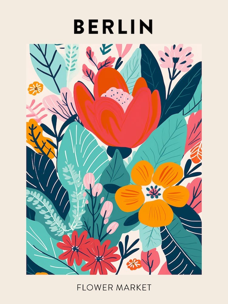 Affiche Marché aux Fleurs Berlin Allemagne