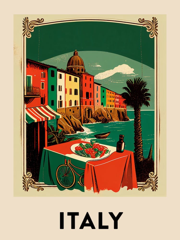 Italy 2 Vintage Travel Poster