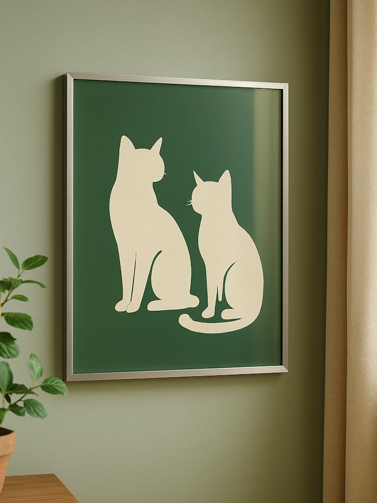 Abstract Cat Silhouettes