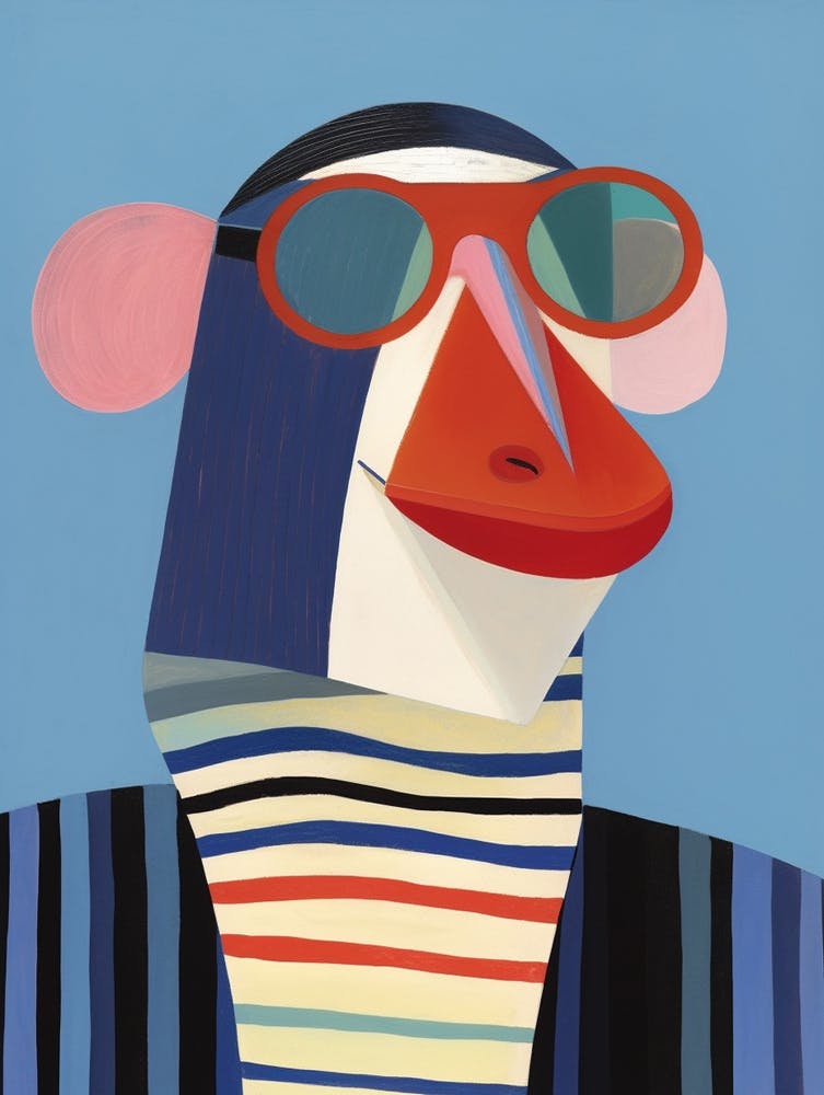 Little Mandrill Wearing Sunglasses