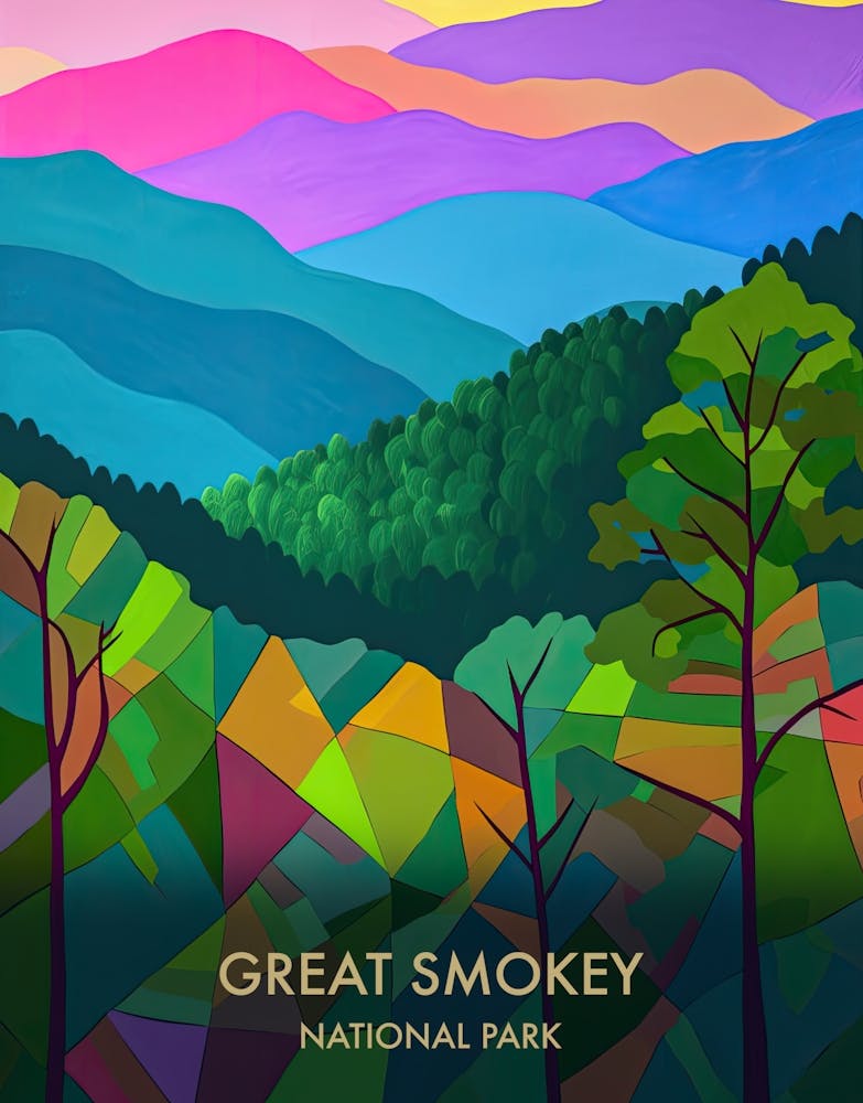 Great Smokey National Park Travel Poster Matisse Style 3