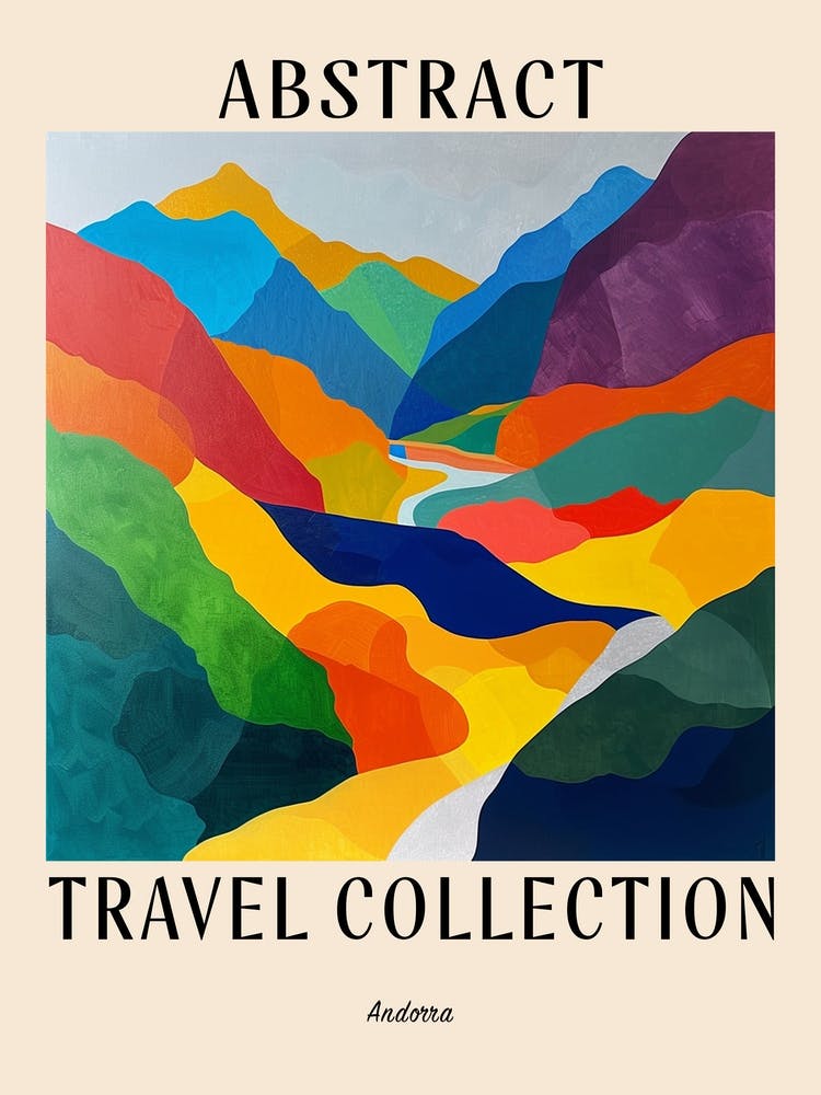 Abstract Travel Collection Poster Andorra 2