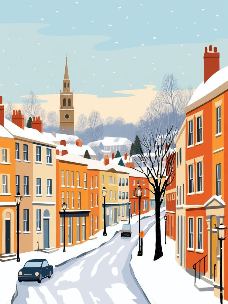 Retro Winter Illustration Richmond England 4