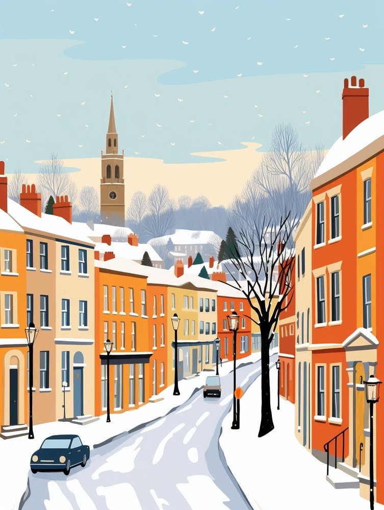 Retro Winter Illustration Richmond England 4