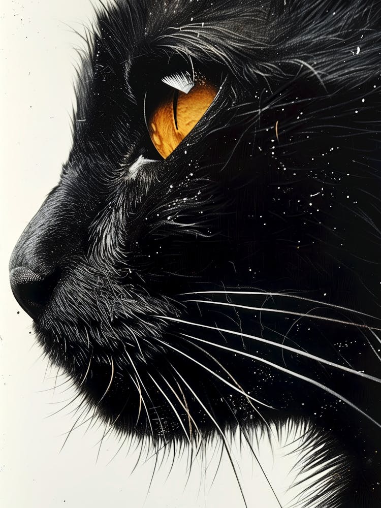 Black Cat animal art