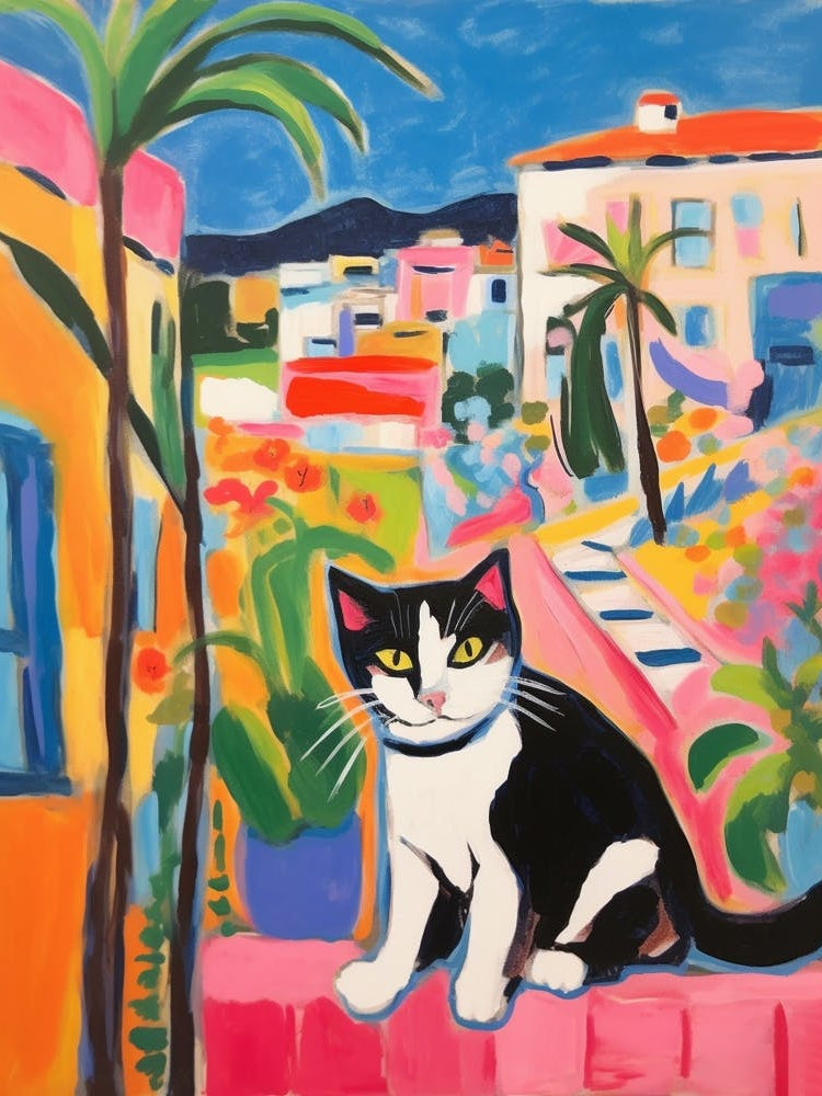 Painting Of A Cat In Marbella Spain 5