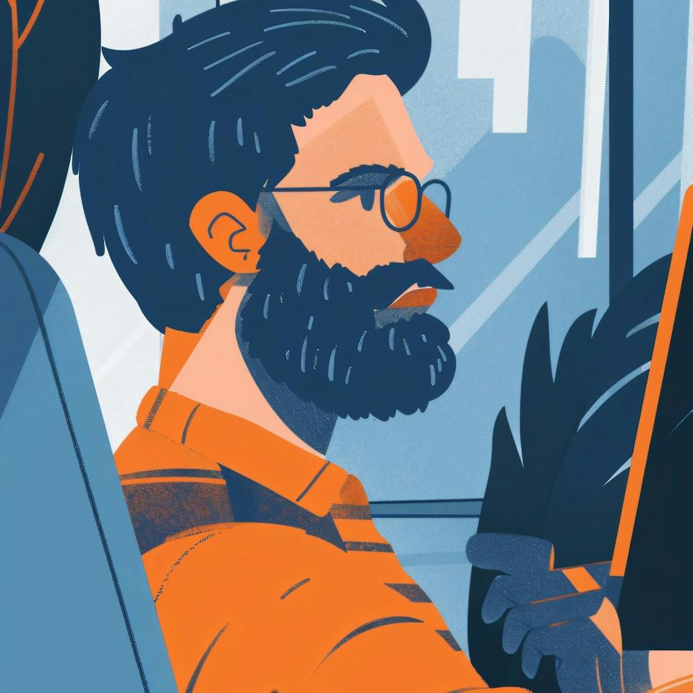 Illustration Of A Man In A Car