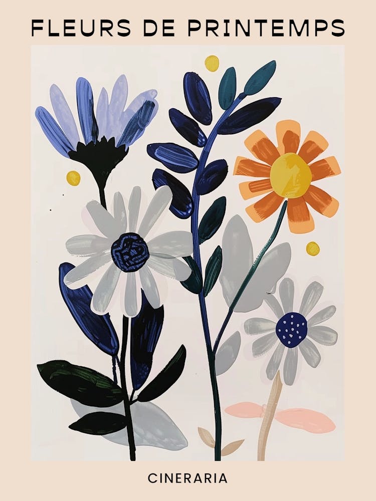 Spring Floral French Poster  Cineraria 6