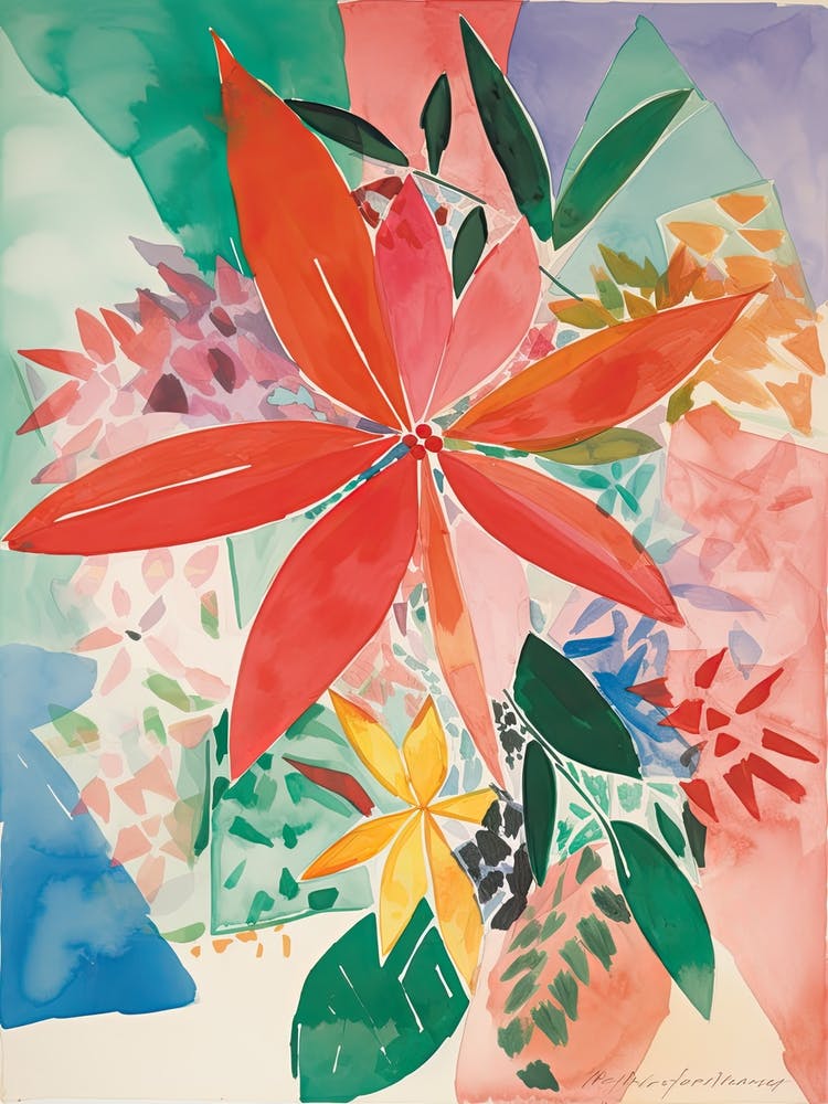 Poinsettia Flower Illustration 3