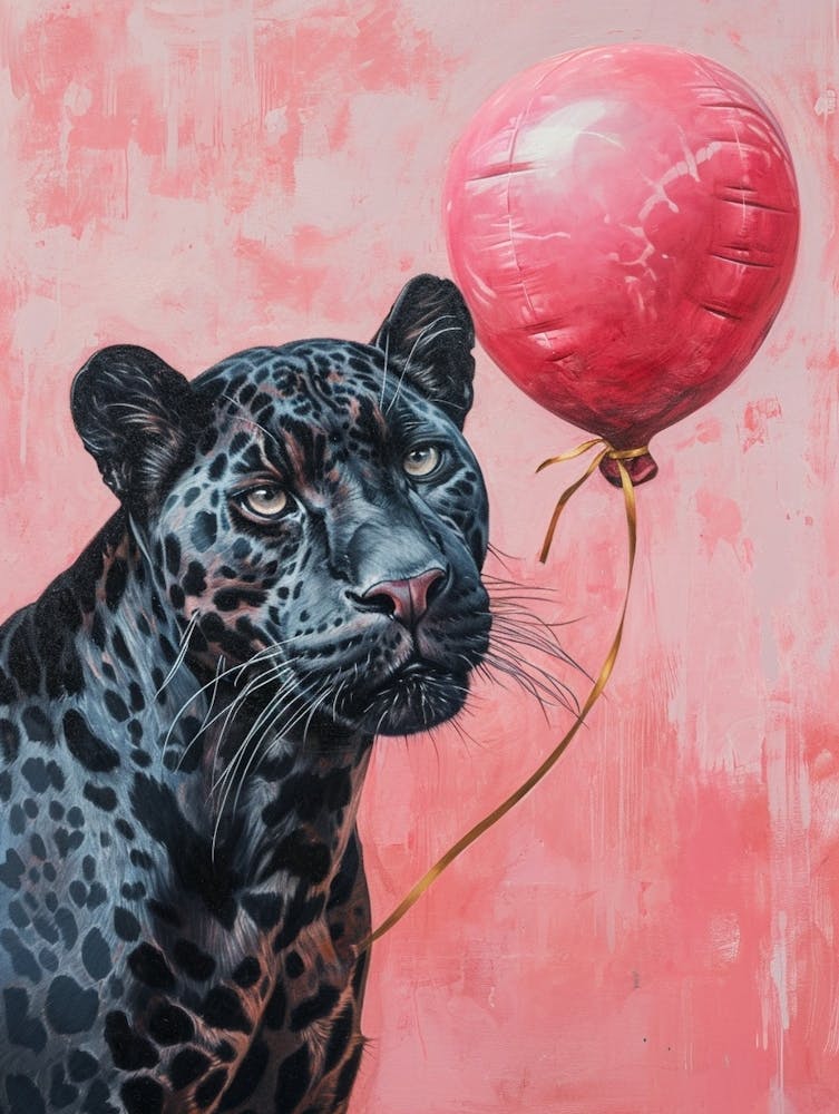 Cute Panther 2 With Balloon