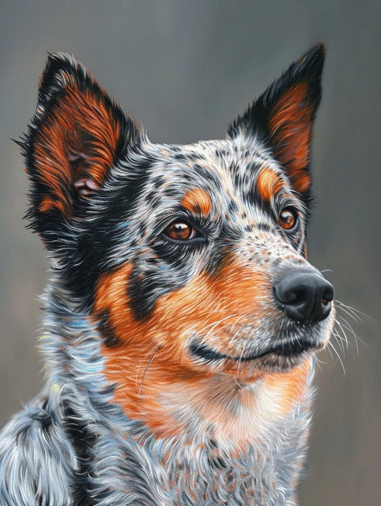 Australian Shepherd Dog  Acrylic Painting 9