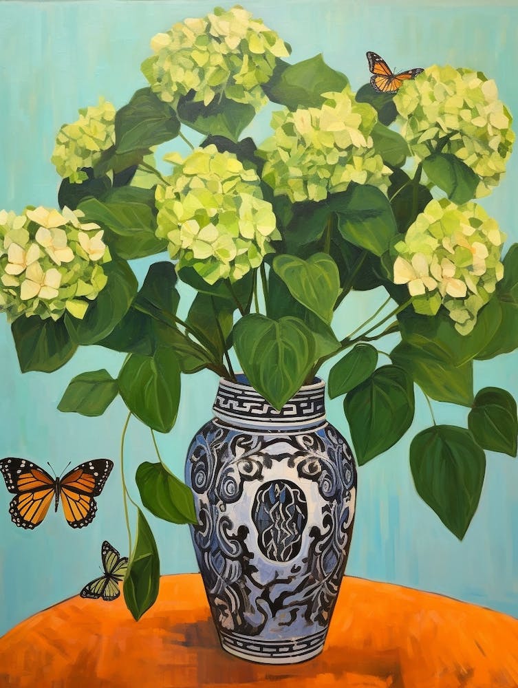 Flowers In A Vase Still Life Painting Hydrangea 2