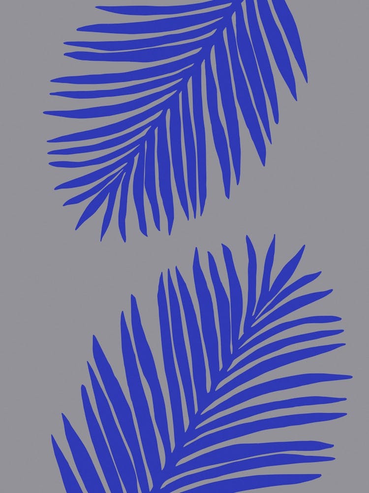 Blue Palm Leaf Art Poster_2301629