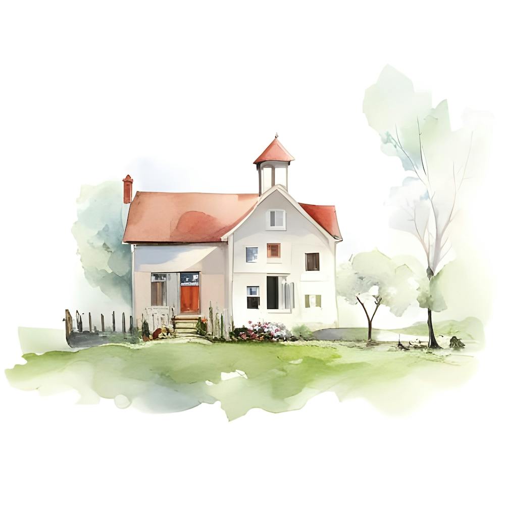 Watercolor Of A House