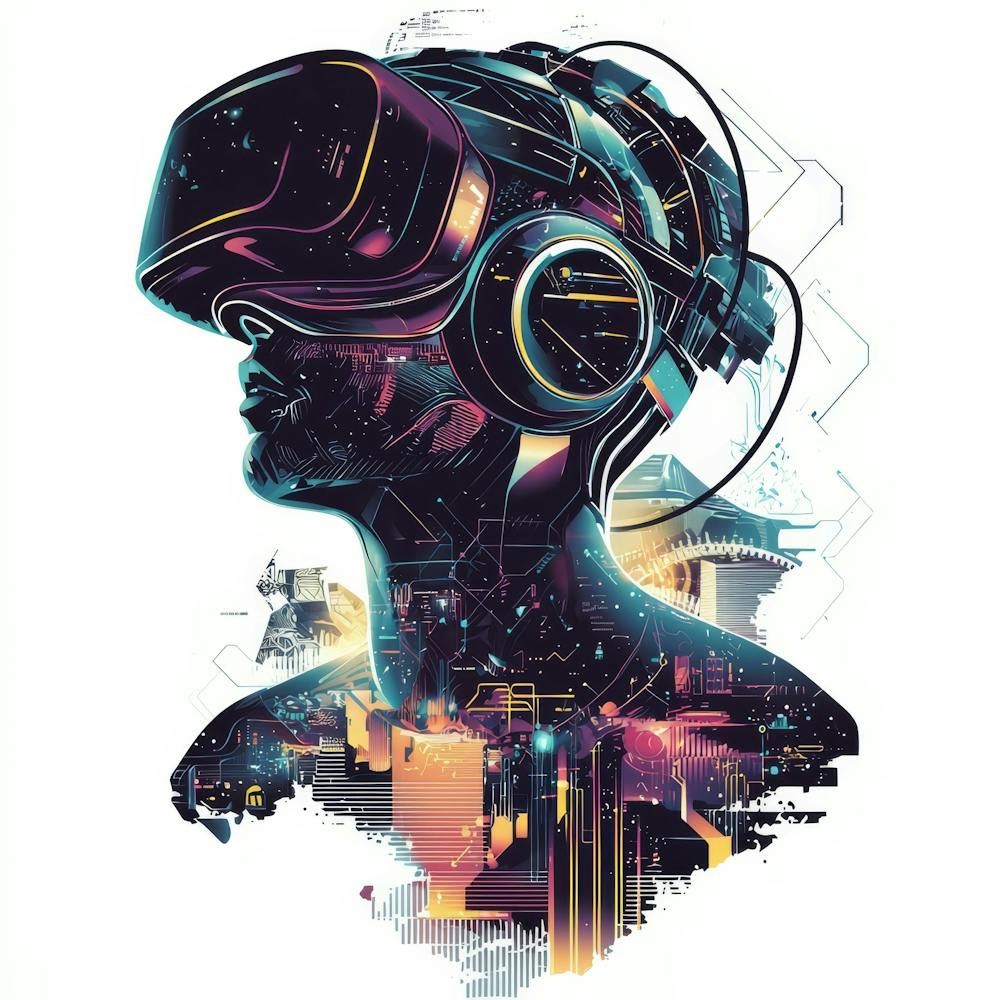 Vr Headset.Generated AI. Wall 9