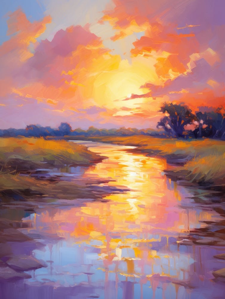 Sunset In The Marsh