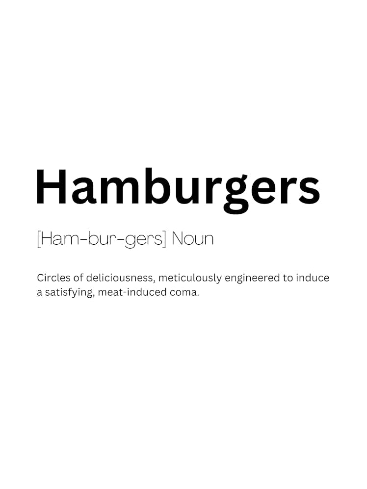 Hamburgers Definition Meaning