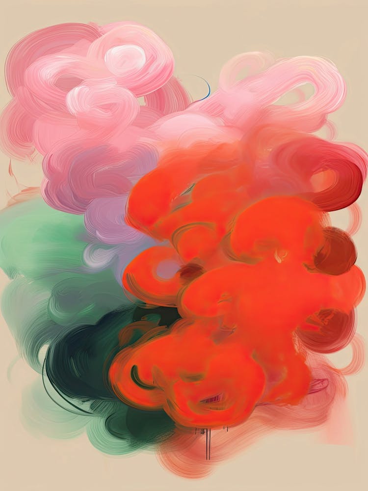 Brush Stroke Flowers Abstract 7