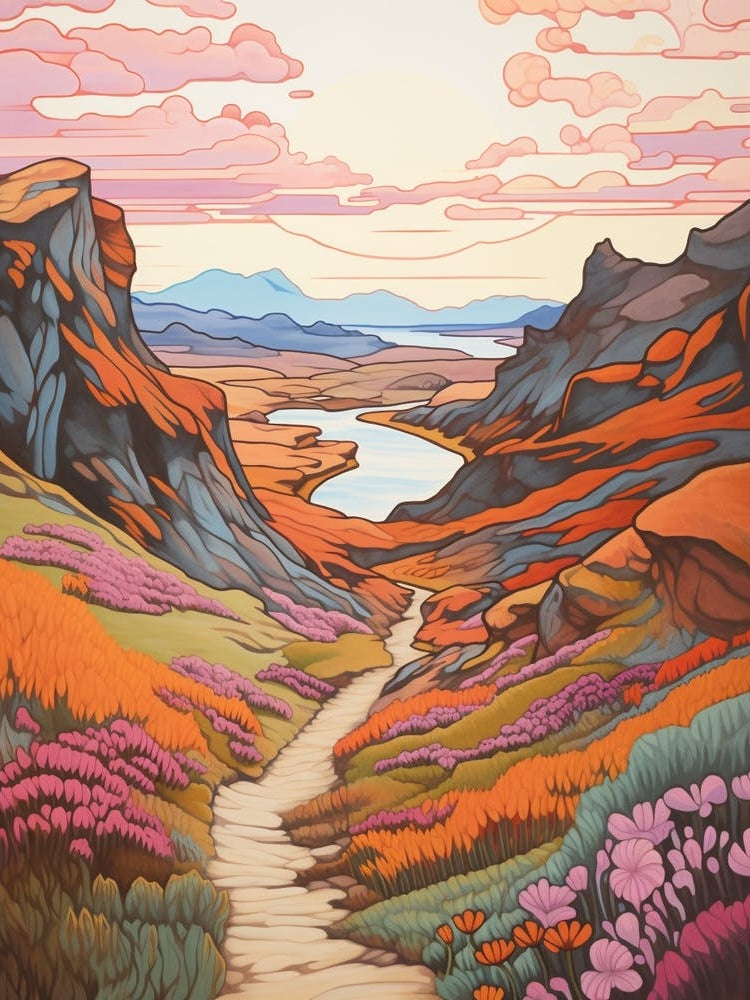 Laugavegur Iceland 1 Hike Illustration