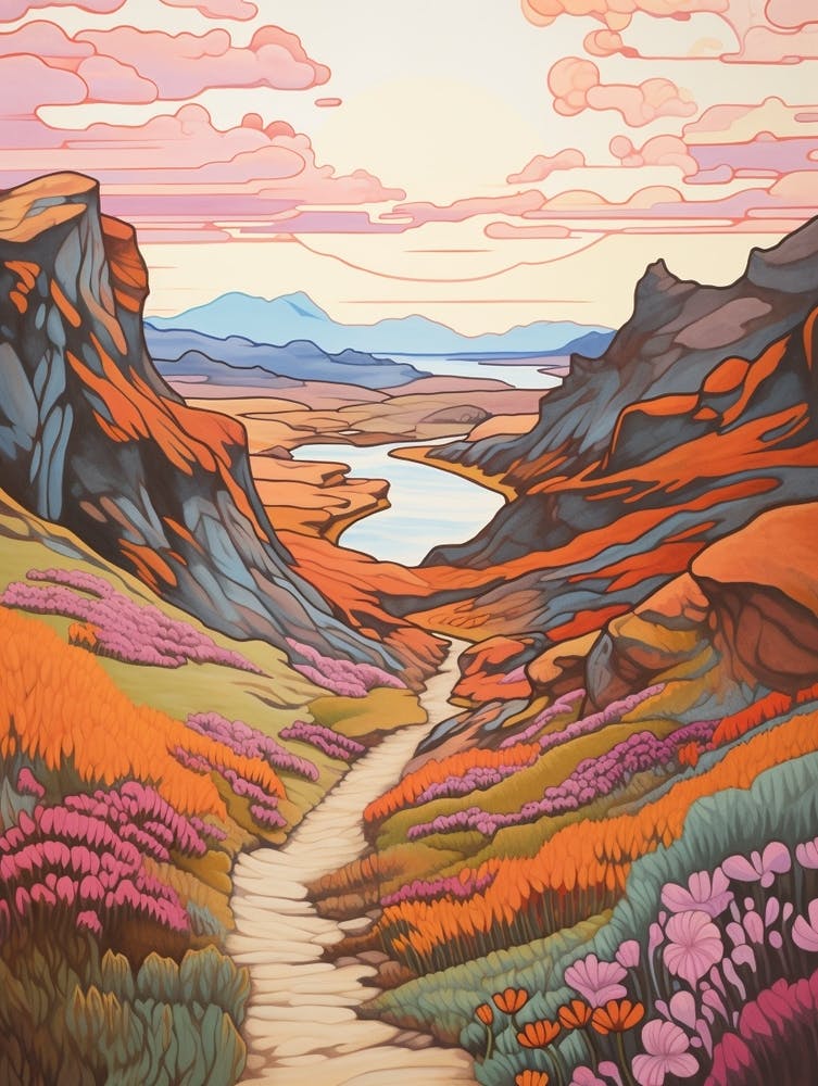 Laugavegur Iceland 1 Hike Illustration