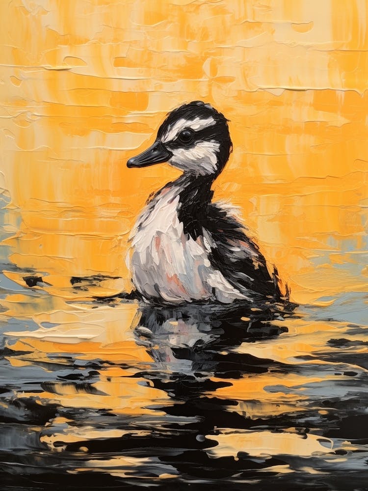 Orange & Grey Duckling Painting 1