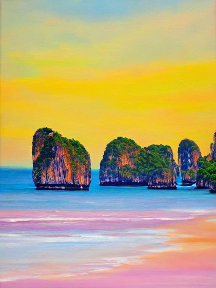 Phra Nang Beach, Krabi, Thailand Bright Abstract