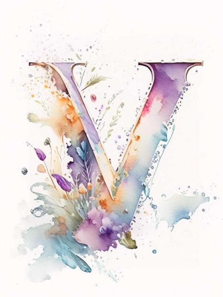V, Letter, Alphabet Storybook Watercolour 2