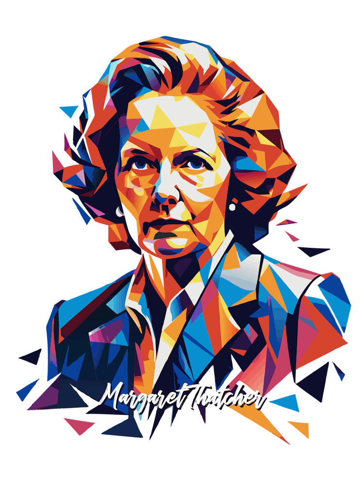 Margaret Thatcher 02 Portrait WPAP Pop Art