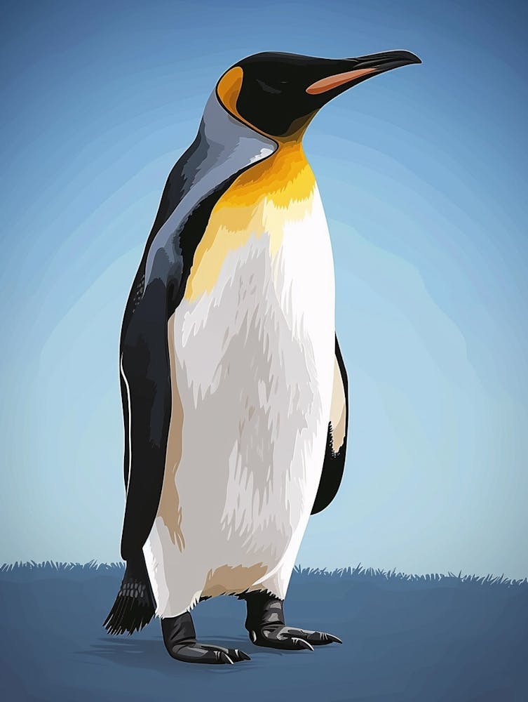 King Penguin Phillip Island Minimalist Illustration 3