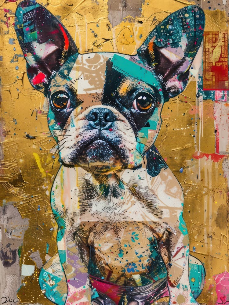 Collage Chiot Effet Or 4