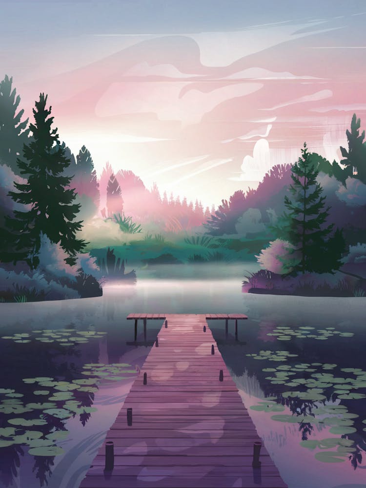 Lily Pond, into the water