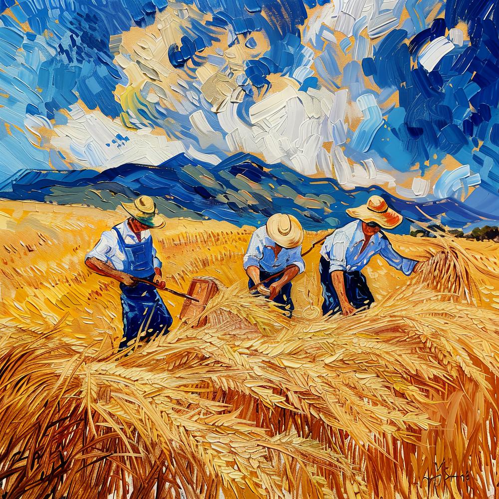 Van Gogh Stil: Die Weizendrescher Serie. 1