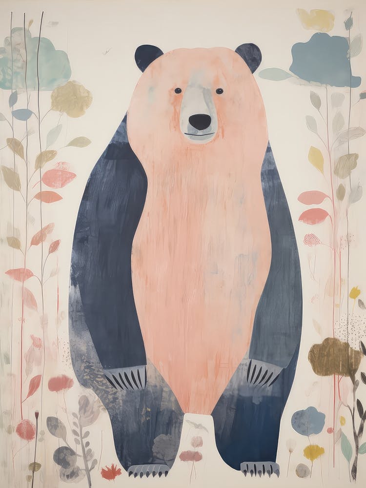 Playful Illustration Of Grizzly Bear For Kids Room 2