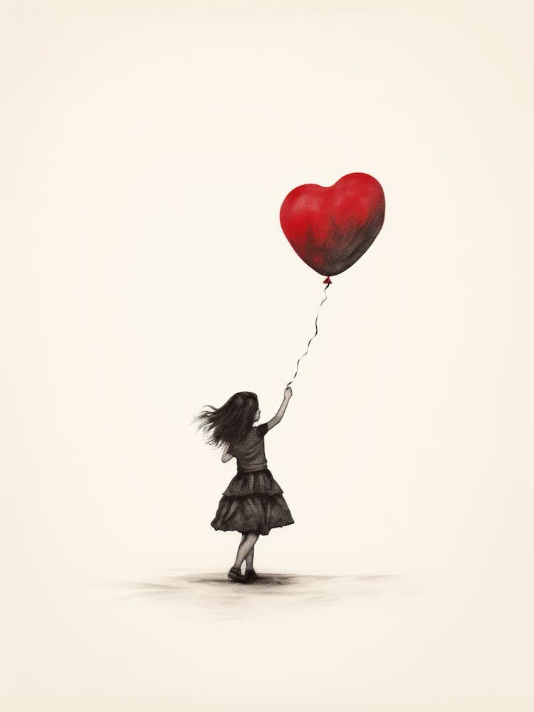 Little Girl With Red Balloon