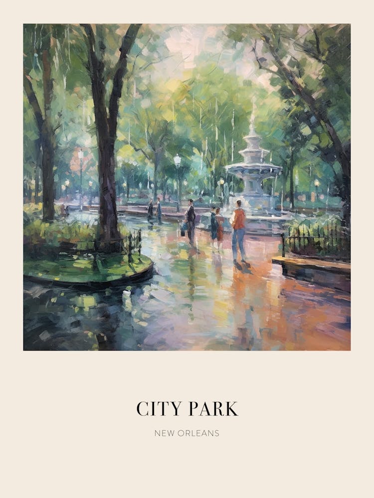 City Park New Orleans United States 2 Vintage Cezanne Inspired Poster