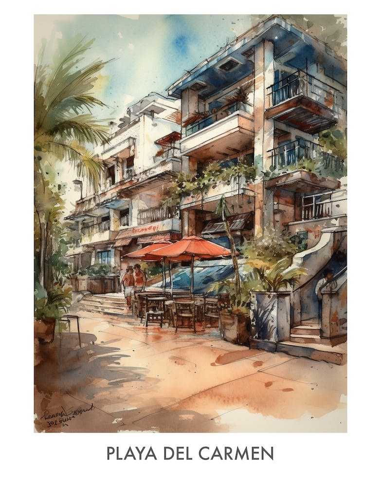 Playa del Carmen, Mexico  travel Poster