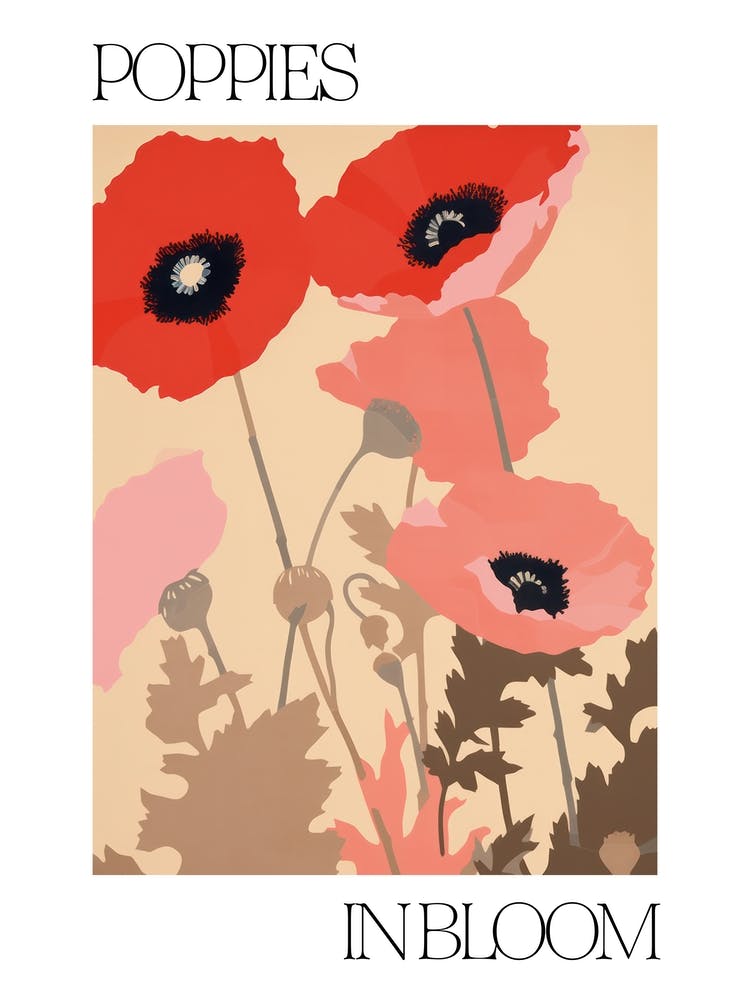 Mohnblumen in voller Blüte - Kühne Illustration 3