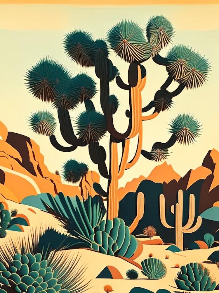 Joshua Tree Pattern Retro Illustration (3)