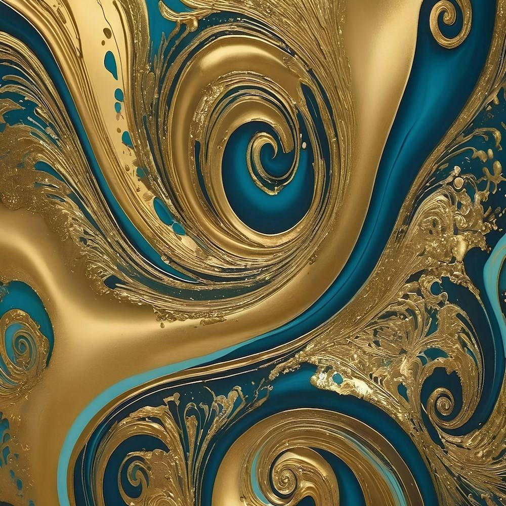 Gold And Blue Swirls