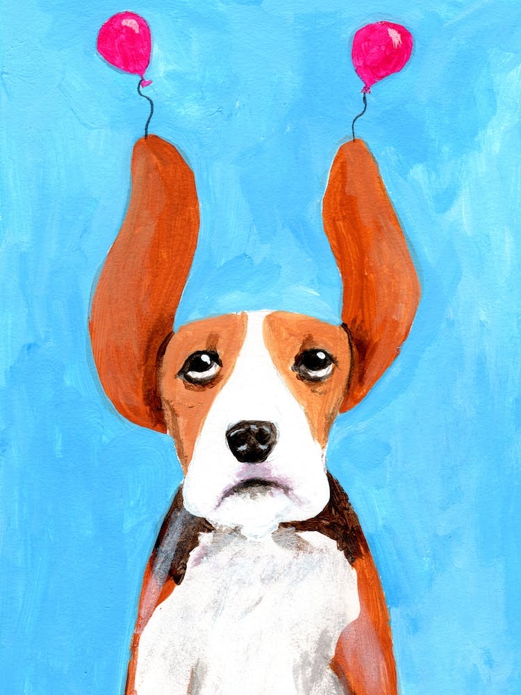 Beagle With Balloons