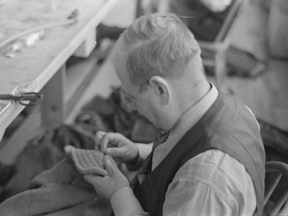 Closeup Of Tailor In Garment Factory, Jersey Homesteads, Hightstown, New Jersey By Russell Lee