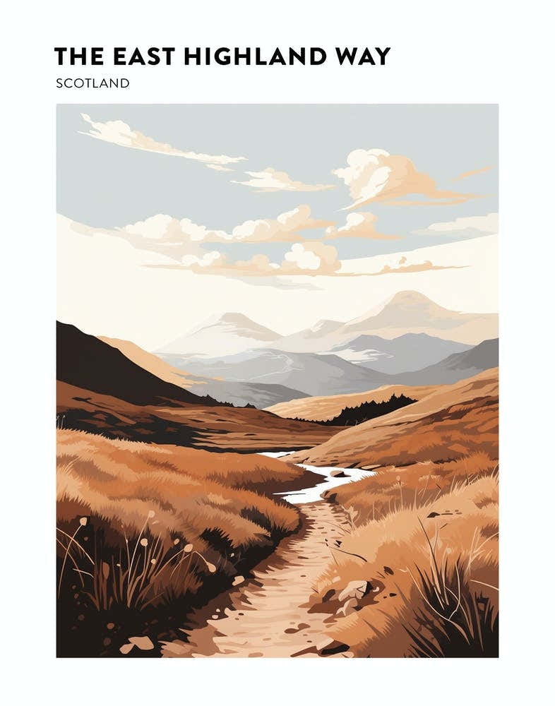 The East Highland Way Scotland 2 Hiking Trail Landscape Poster