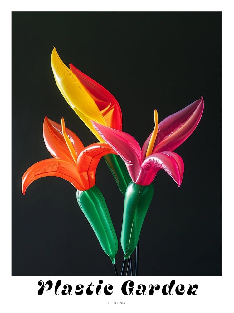 Bright Inflatable Flowers Poster Heliconia 1