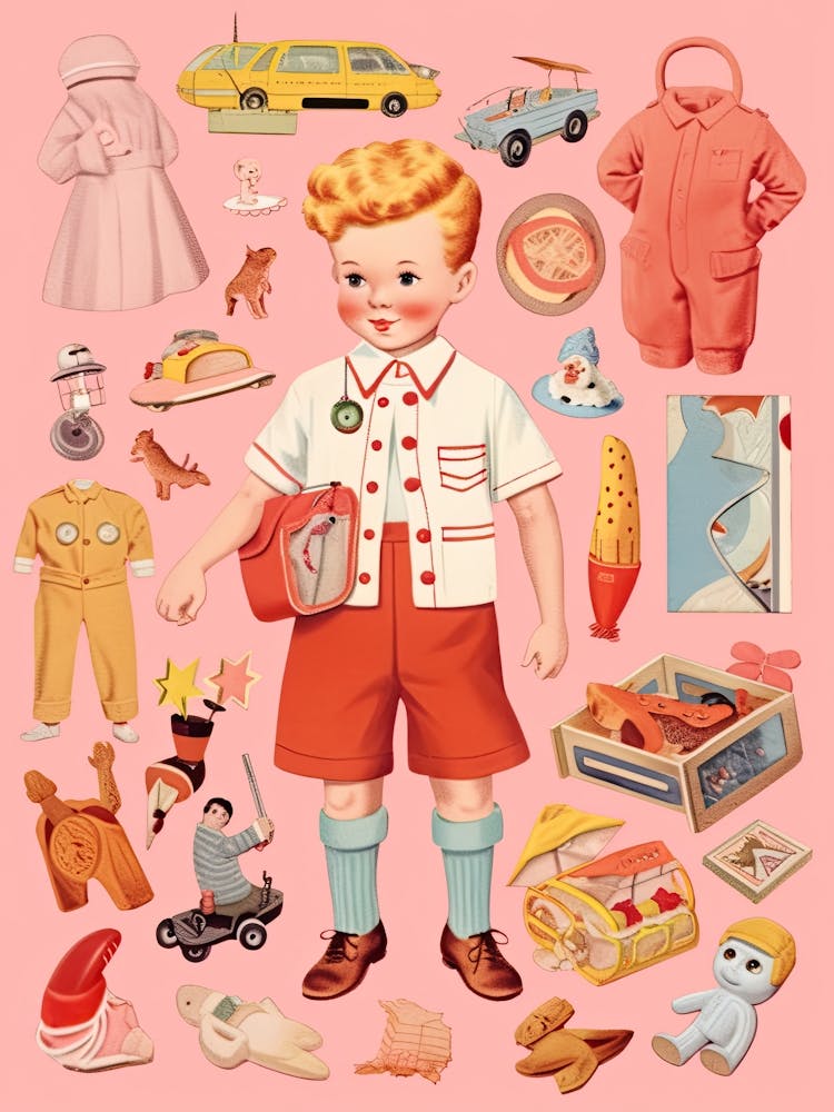 Vintage Paper Doll Boy Kitsch 12