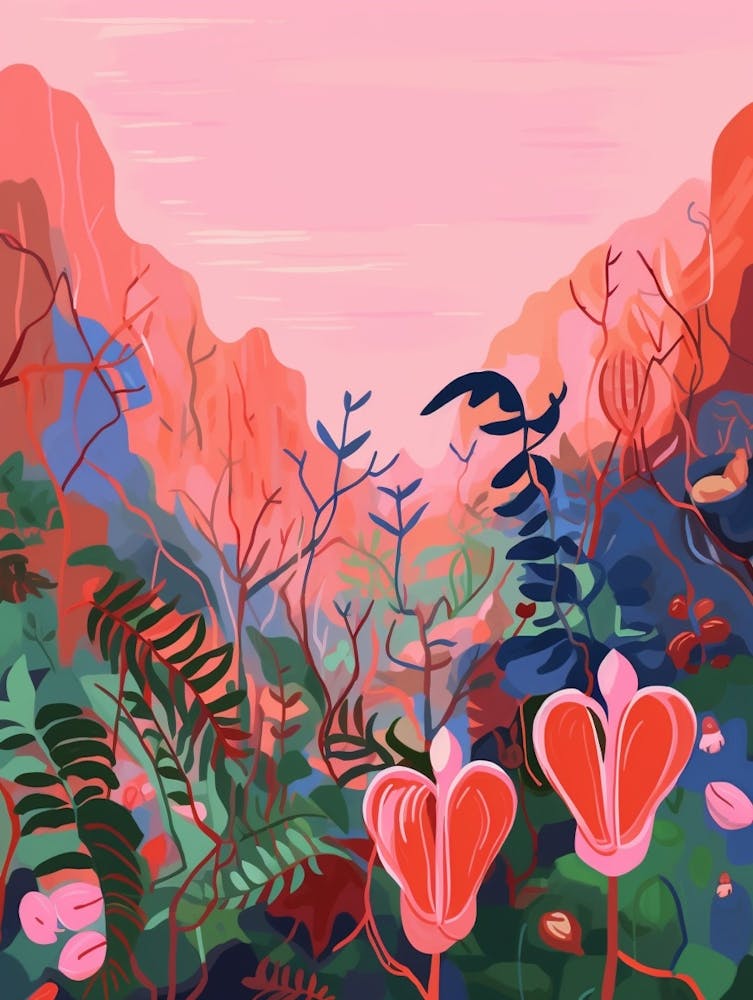 Boho Wildflower Painting Bleeding Heart Dicentra 3