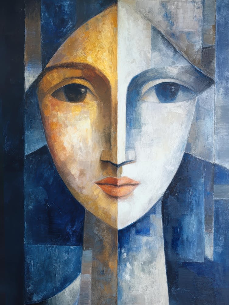 Abstract Painting, Acrylic On Canvas, Blue Color 3
