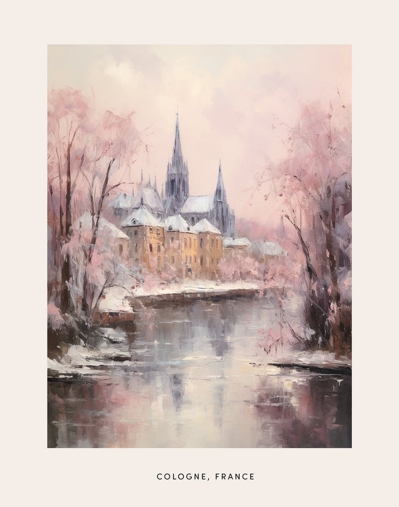 Dreamy Winter Painting Poster Cologne France 1