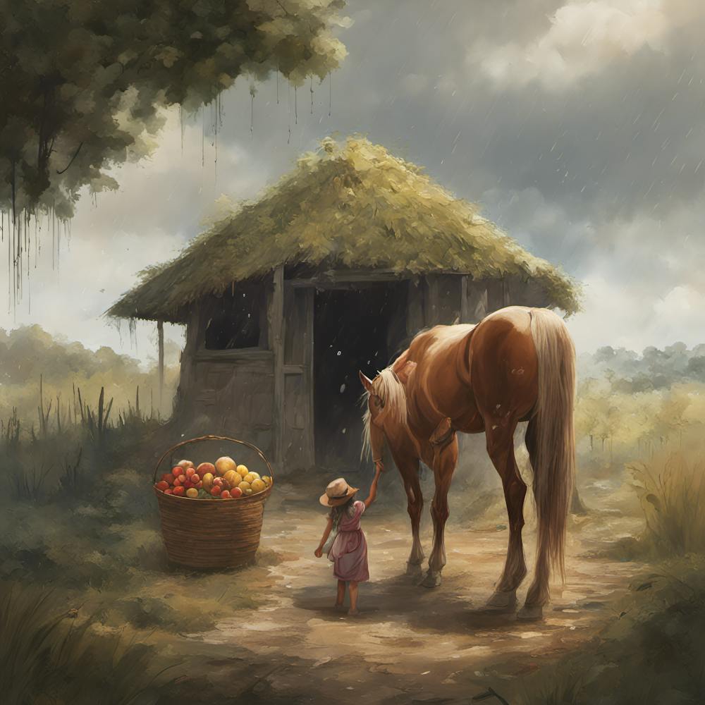 Little Girl And Horse